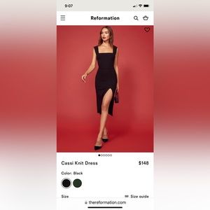 Reformation Cassi Knit Dress in Black